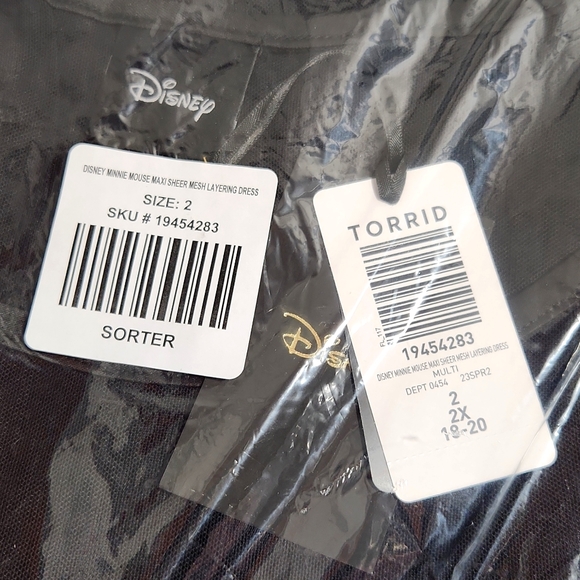 ❤NWT VINTAGE TORRID MINNIE MICKEY MOUSE PRINT SHEER MESH MAXI DRESS DISNEY PLUS - Picture 12 of 16